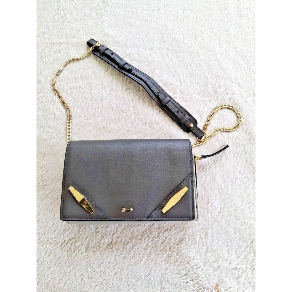 Gianni Bini NWOT Black Gray Crossbody Bag Gold Chain Adjustable Strap Small